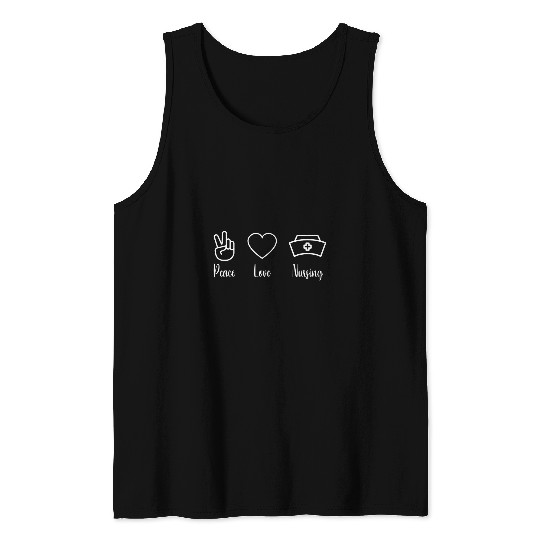 Peace Love Nursing nurses Appreciation medicals Mental Health 2 Tank Tops