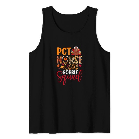 PCT nurses Gobble Squad Thanksgiving Leopard Matching Family Tank Tops