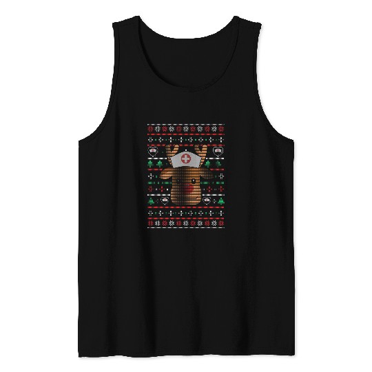 Cute Reindeer Doctor Christmas Physician medicals Worker Tank Tops