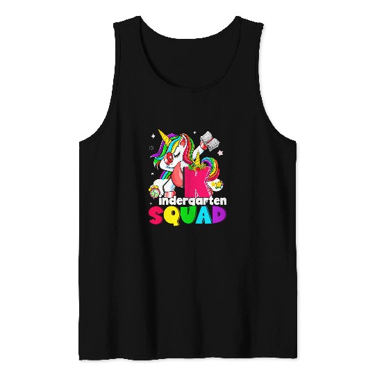 Funny Kindergarten Unicorns Back To School Kids Tank Tops
