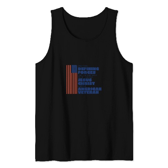 Jesus Christ and American Veteran Honoring Sacrifice Tank Tops