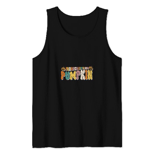 Cute SLP Halloween Pronounciation Pumpkin SLP Tank Tops