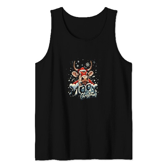Mooy christmas design for Patriotic Farmer Tank Tops