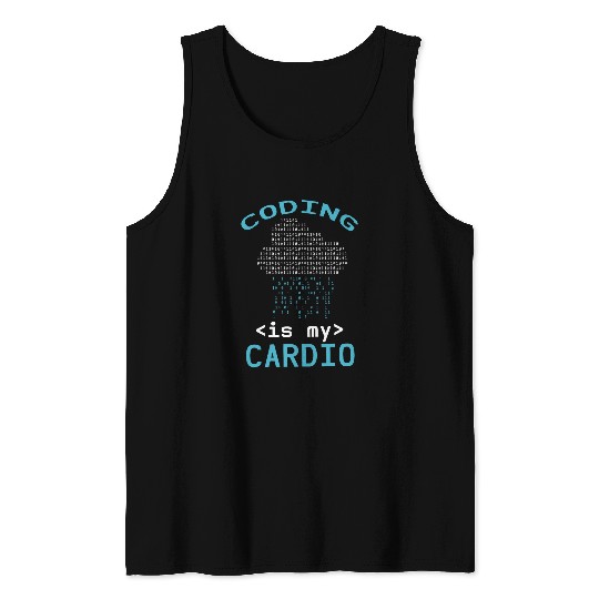 Binary Coding Programmer Coding Is My Cardio Binary Code Tank Tops
