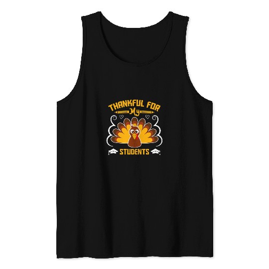 Thankful for My Student Love Inspire Fall Turkey Tank Tops