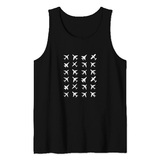 Different Kinds Of Planes Airplane Pilot Aircraft Mechanic Tank Tops