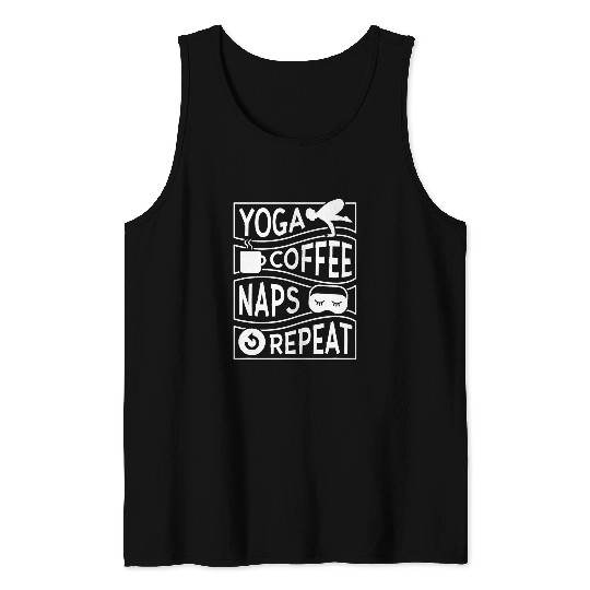 VXLS Yoga Fitness Stretching Stretch Asana Coffee Nap Tank Tops