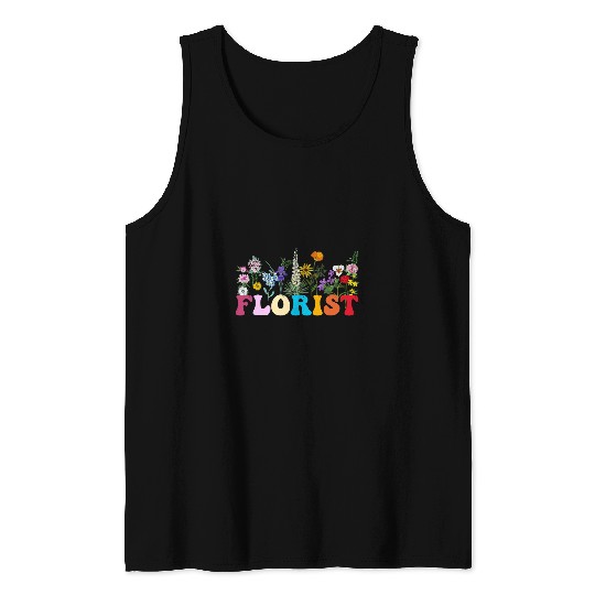 Women Wildflower Summer Floral Graphic Tee Flower Florist 21 Tank Tops