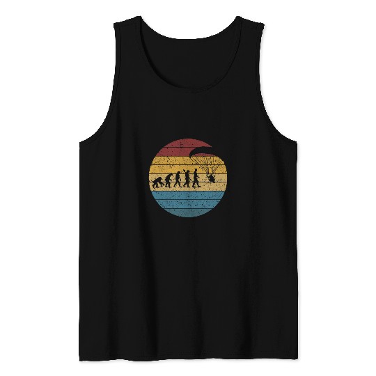 Retro vintages Flying Paraglider Pilot Evolution Tank Tops
