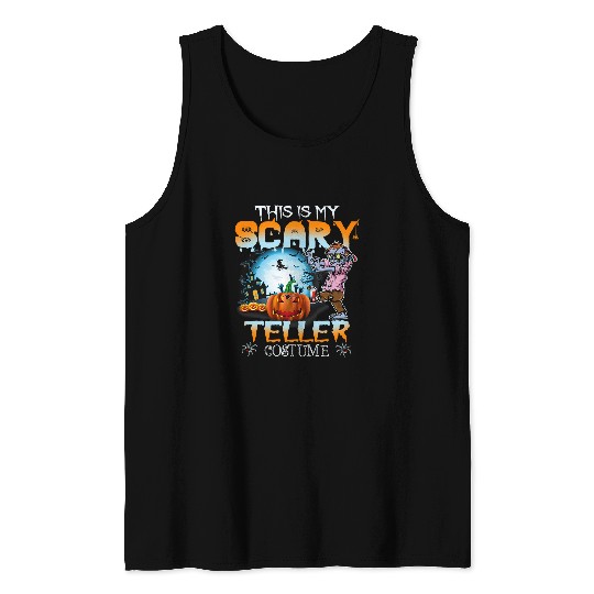 This Is My Scary Teller Costume Pumpkin Funny Halloween Tank Tops