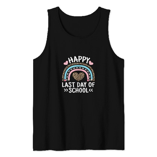 Happy Last Day Of School Teacher Student Women Girls Kids Tank Tops