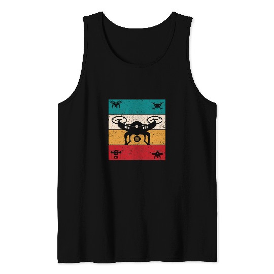 Retro vintages Drone Quadcopter Pilot Drone Lover Tank Tops