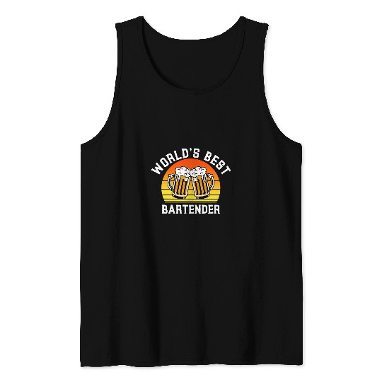 Worlds bests Bartender Funny Bartending Bar Worker Saying Tank Tops