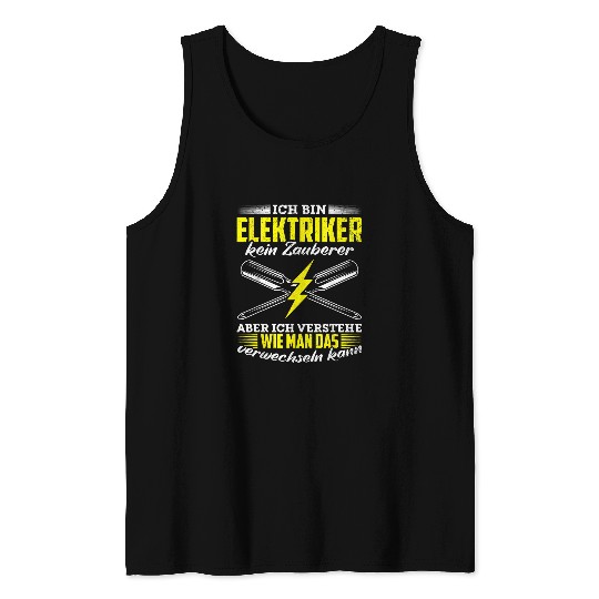 Wizard Electrician Saying Tank Tops