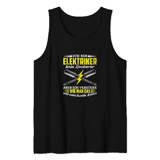 Wizard Electrician Saying Tank Tops