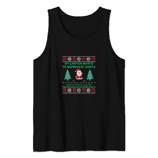 Attorney Santa Claus Merry xmass Law Student Christmas Lawyer 2 Tank Tops