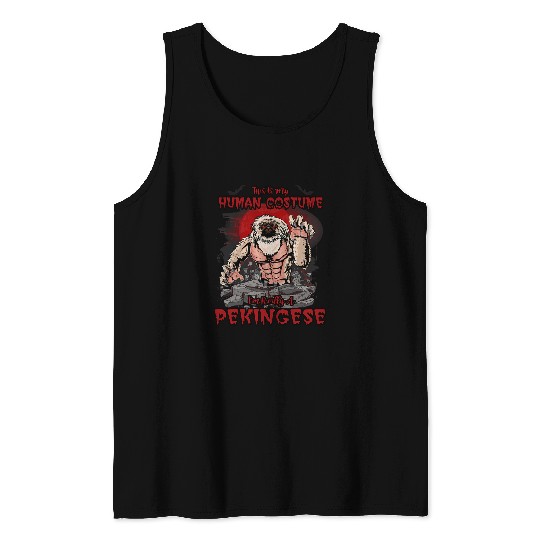 this is my human costume im really a pekingese Tank Tops