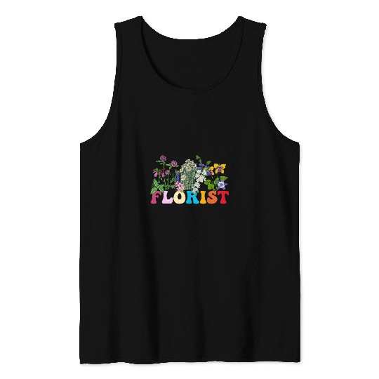 Women Wildflower Summer Floral Graphic Tee Flower Florist 26 Tank Tops