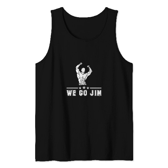 We Go Jim Workout Retro Flexing Gym 22 Tank Tops
