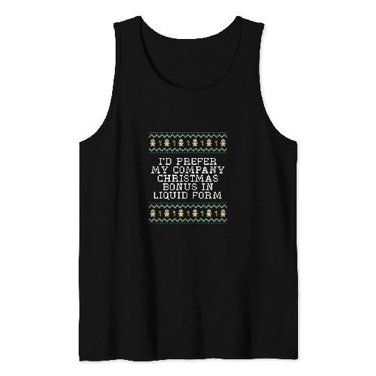 Company Christmas Bonus in Liquid Form Beer Lover Employee 10 Tank Tops