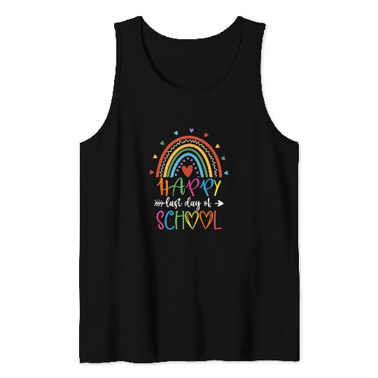 happy last day of school teacher student graduation rainbow 17 Tank Tops