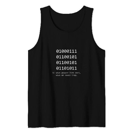 Binary Code Developer Funny French Programmer phrase Tank Tops
