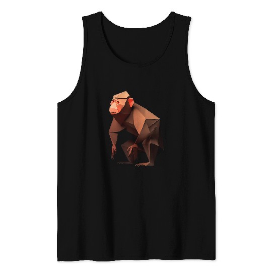 Origami Monkey Japanese Art Paper Folding Artist Tank Tops
