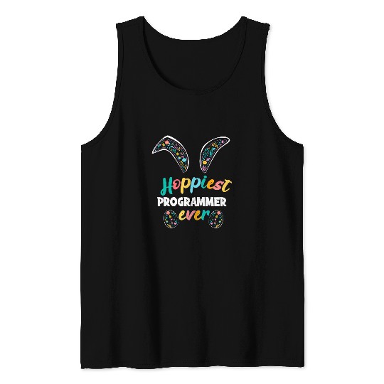 Hoppiest Programmer Ever Funny Programmer Easter Matching Tank Tops