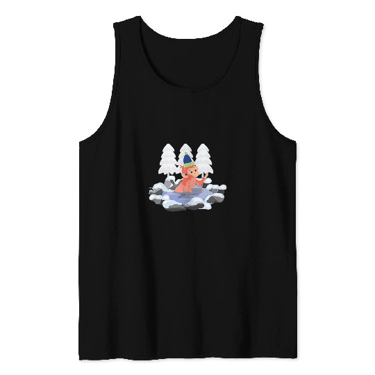 Monkey Ice Bathing Winter Refreshing Bath Tank Tops