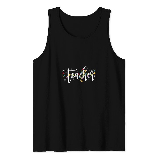 Teacher Christmas Funny xmass Matching Teacher Student Pajama Tank Tops