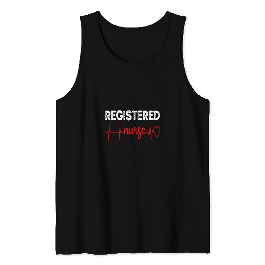 RN Registered nurses EKG Nursing Student Graduation Vintage Tank Tops