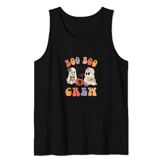 Halloween Boo Boo Crew nurses ghosts Scared Mummy Tank Tops