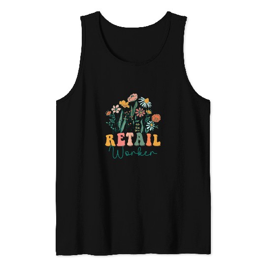 Groovy Wildflower Retail Worker Tees Tank Tops