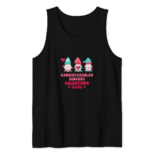 Cardiovascular Surgery Gnomes nurses Galentines Day Tank Tops