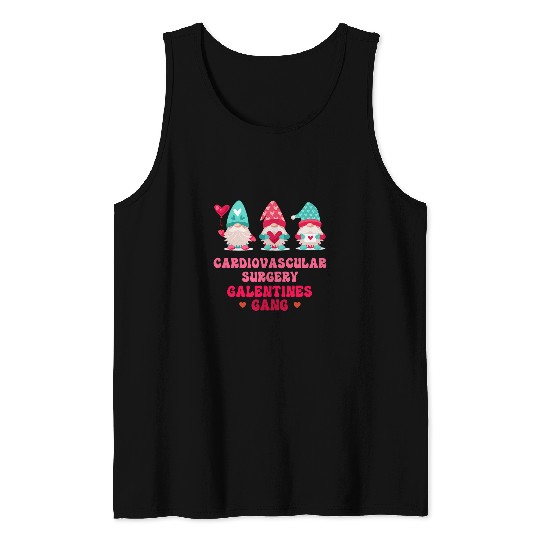 Cardiovascular Surgery Gnomes nurses Galentines Day Tank Tops