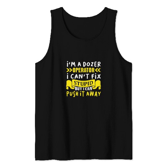 Construction Crew Highway Worker Excavator Digger Tank Tops