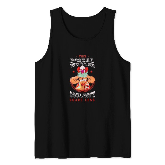 This Postal Worker Couldnt Scare Less Halloween Mailman Tank Tops