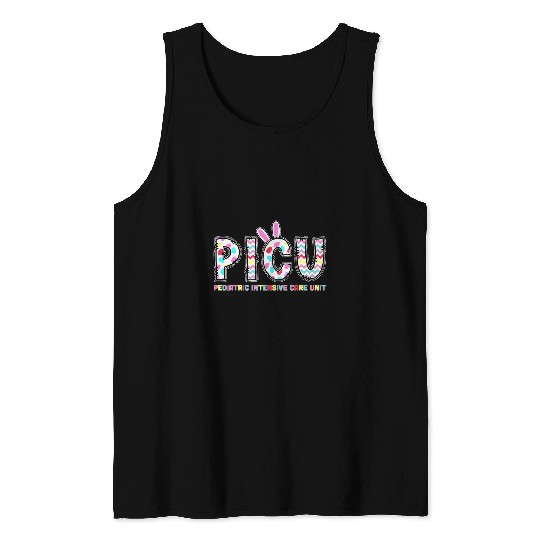 PICU Pediatric Intensive Care Unit nurses Bunny Easter Tank Tops