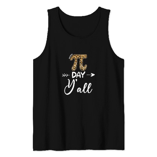 Pi Day Yall Leopard Print Teacher or Student Pi Day Tank Tops