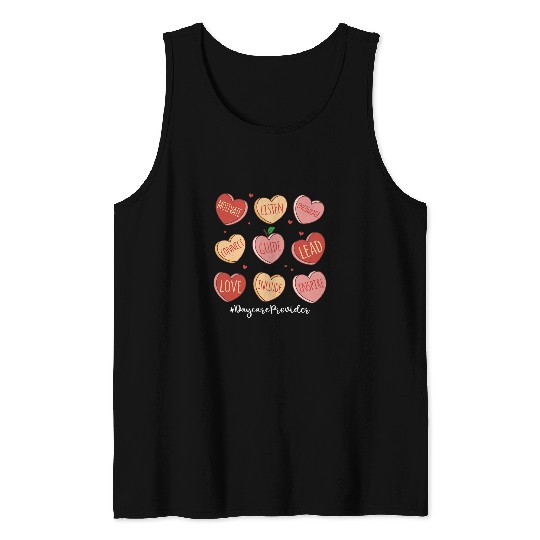 Retro Hearts Daycare Provider Life Funny Valentines Day Tank Tops