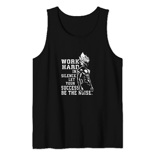 Work Hard In Silence Anime Gym Fitness Workout Motivational Tank Tops