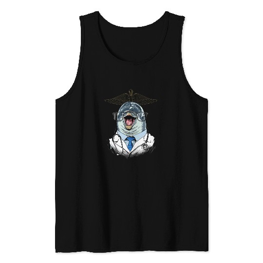 Doctor Dolphin Surgeon Physician Dr MD Marine Life Mammal Tank Tops