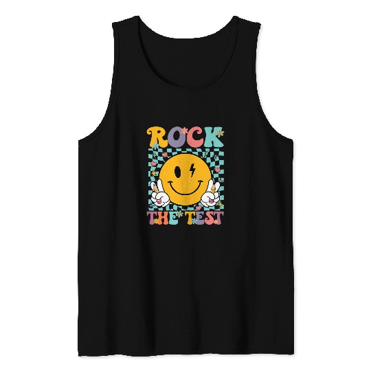 Rock The Test Testing Day Retro Motivational Student Teacher Tank Tops