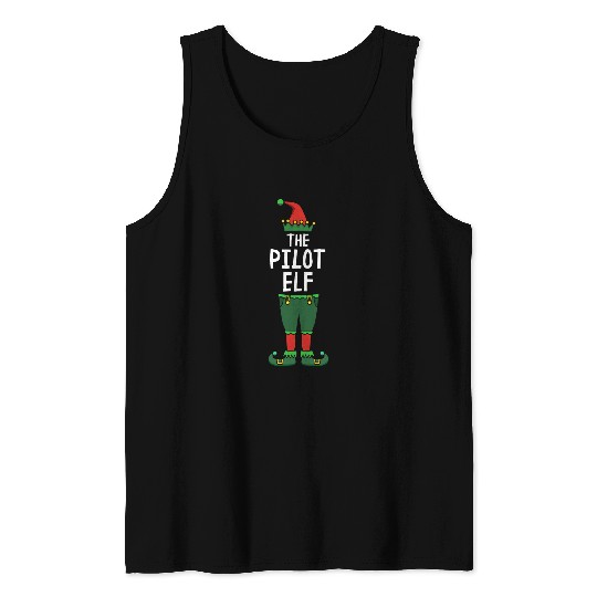 The Pilot Elf Santa Claus Present Reindeer Snowman Holiday 1 Tank Tops