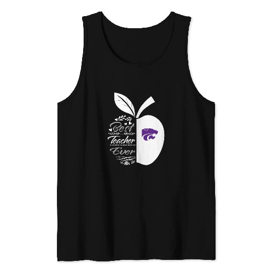 Kansas State Wildcats Teacher Ever Half Apple Tank Tops