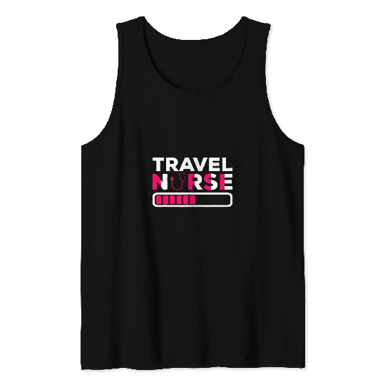 Funny Travel nurses In Progress Nursing School Wear Tank Tops