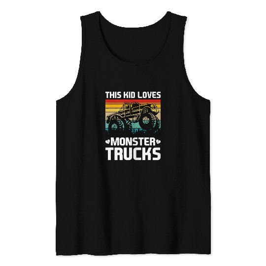 This Kid Loves Monster Trucks vintages Trucker Tank Tops