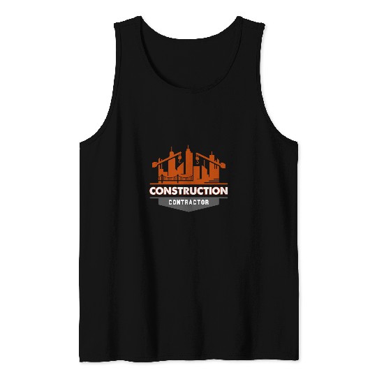 Construction Crew Highway Worker Road Safety Contractor Tank Tops