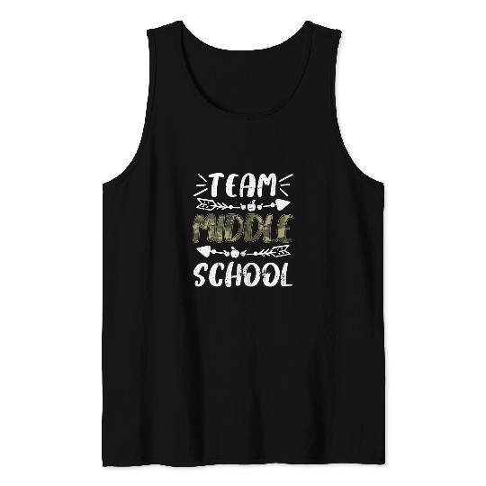 Funny Team Middle School Camo Teacher Student Back To School Tank Tops