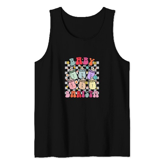 Funny Mother Baby nurses NICU nurses Milk Bottle Baby Barista Tank Tops